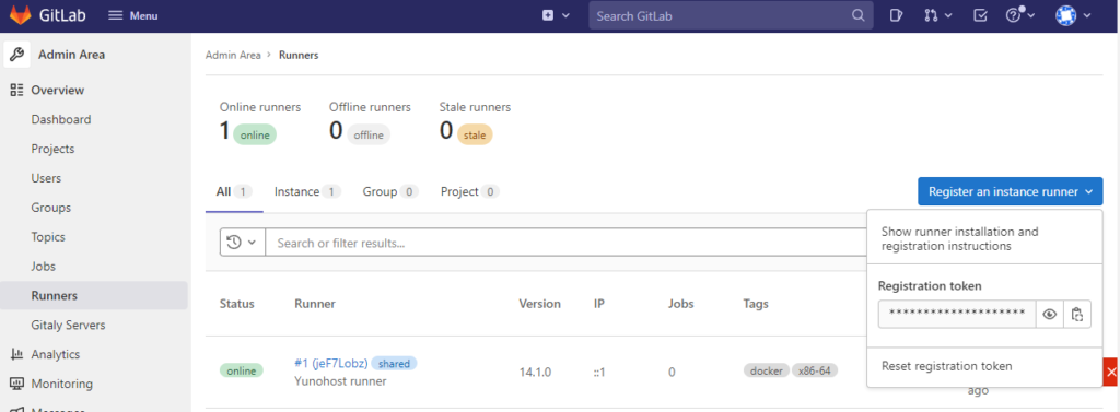 YunoHost GitLabRunner GitLabAdmin Runner