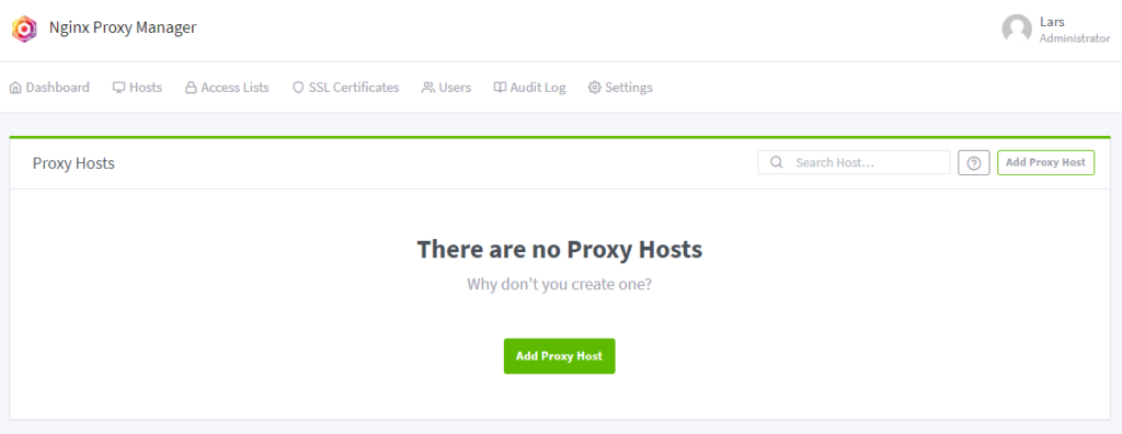 Nginx Proxy Manager Proxy Host hinzufügen
