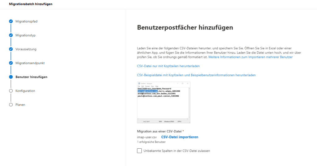 M365 Migration - CSV-Import