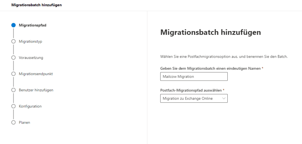 M365 Migration - Migrationsbatch Name